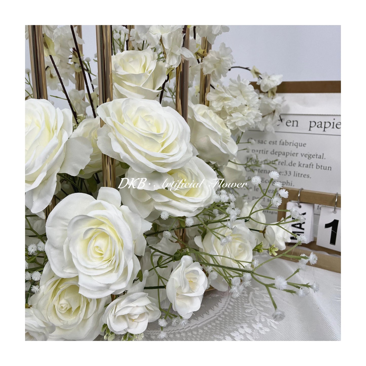 The Best Gift for Mother's Day Home Decor Silk White Rose Decor Flower Ball Wedding Centerpieces