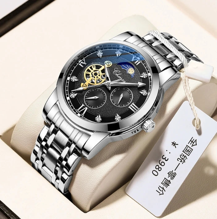 CHENXI Mechanical Watch Moon Phase New Steel Belt Automatic Machinery Wholesale Manufacturers  Men's Watches