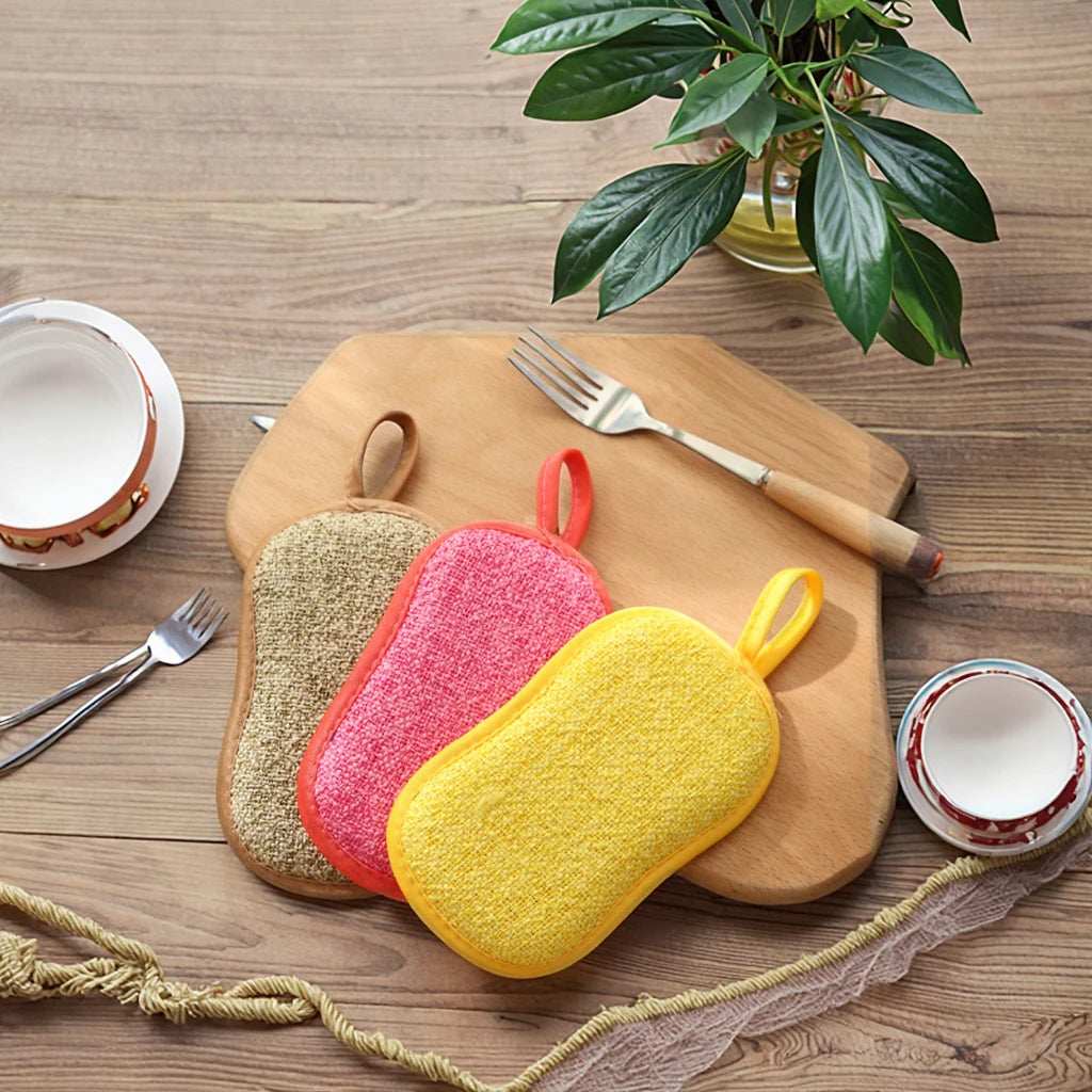 Scrubs-It Non-Scratch Microfiber Multi-Purpose Sponges Reusable Dish Sponge for Cleaning Dishes Pans Glass Kitchen Essential