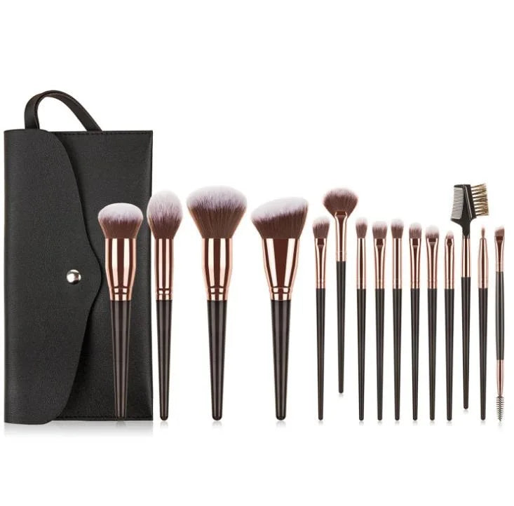 New Style Vegan Face Makeup Brushes 7/10/15-Piece Professional Custom Brush Set with Wood Handle Private Label