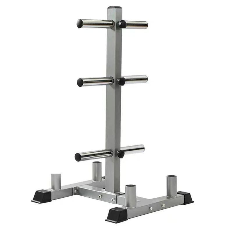Commercial Foldable Metal Weight Lifting Plate Rack with Tree and Barbell Holder