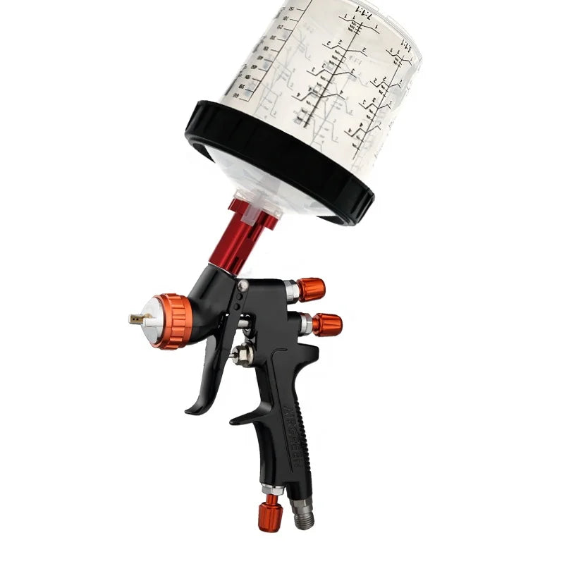 Pneumatic Tool Gravity Spray Gun Kit with 600ML Disposable Automotive Plastic Cup