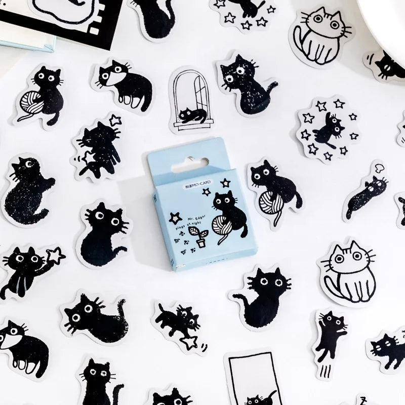 Printed Cartoon Stickers Cute Hardcover Slim Index Packing Leather Sticker