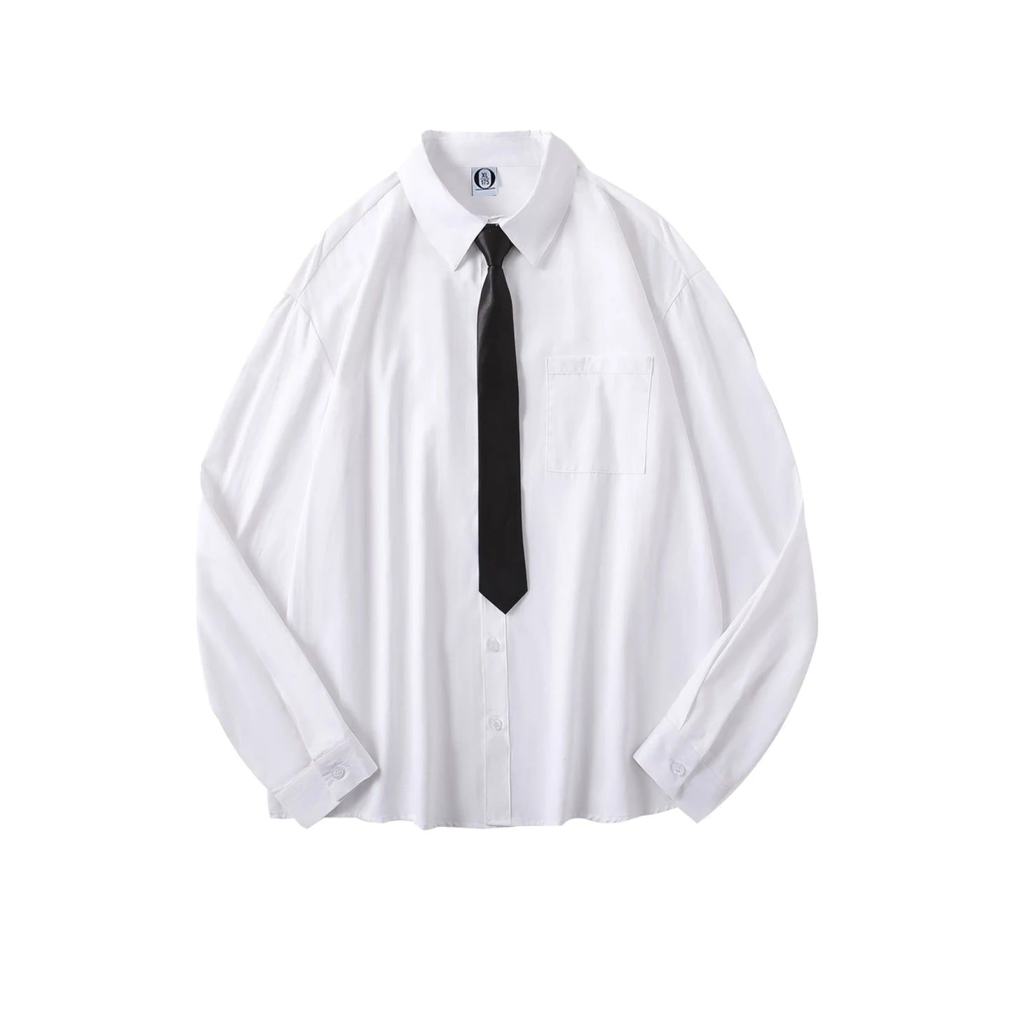 190GSM Cotton Shirt With Pocket and Tie Shirts for Men Wholesale Fashion Casual Men's Long Sleeve Shirts