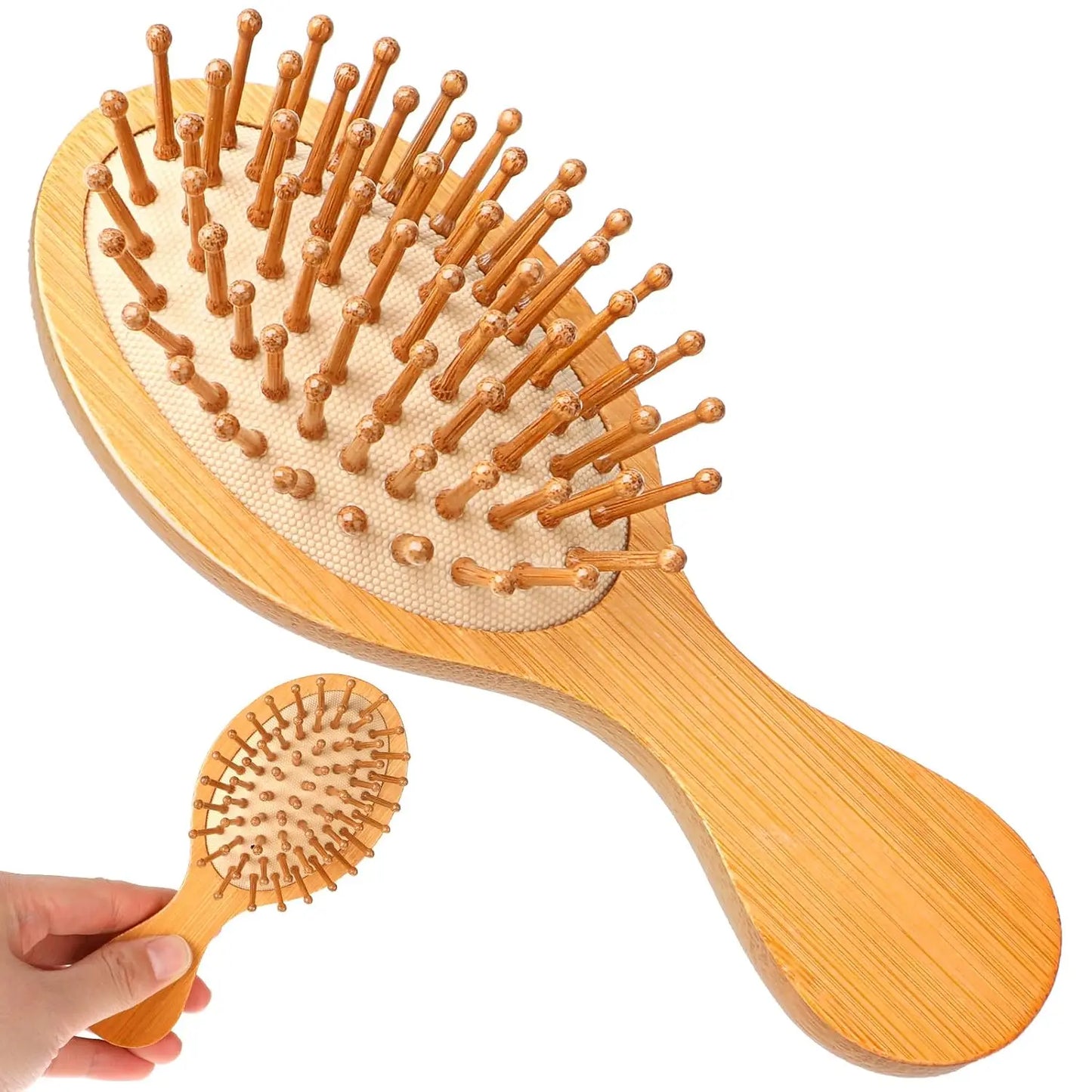 Eco-friendly Natural Bamboo Hair Brush Anti-Static Scalp Massager Hair Detangler Comb