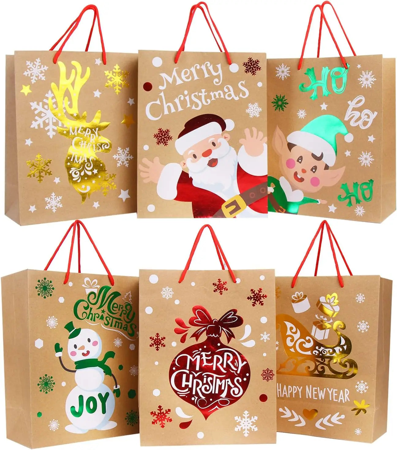 Custom Printing Gift Bags Christmas Kraft Paper Bag Manufacturing Coated Luxury Shopping Packaging Bag