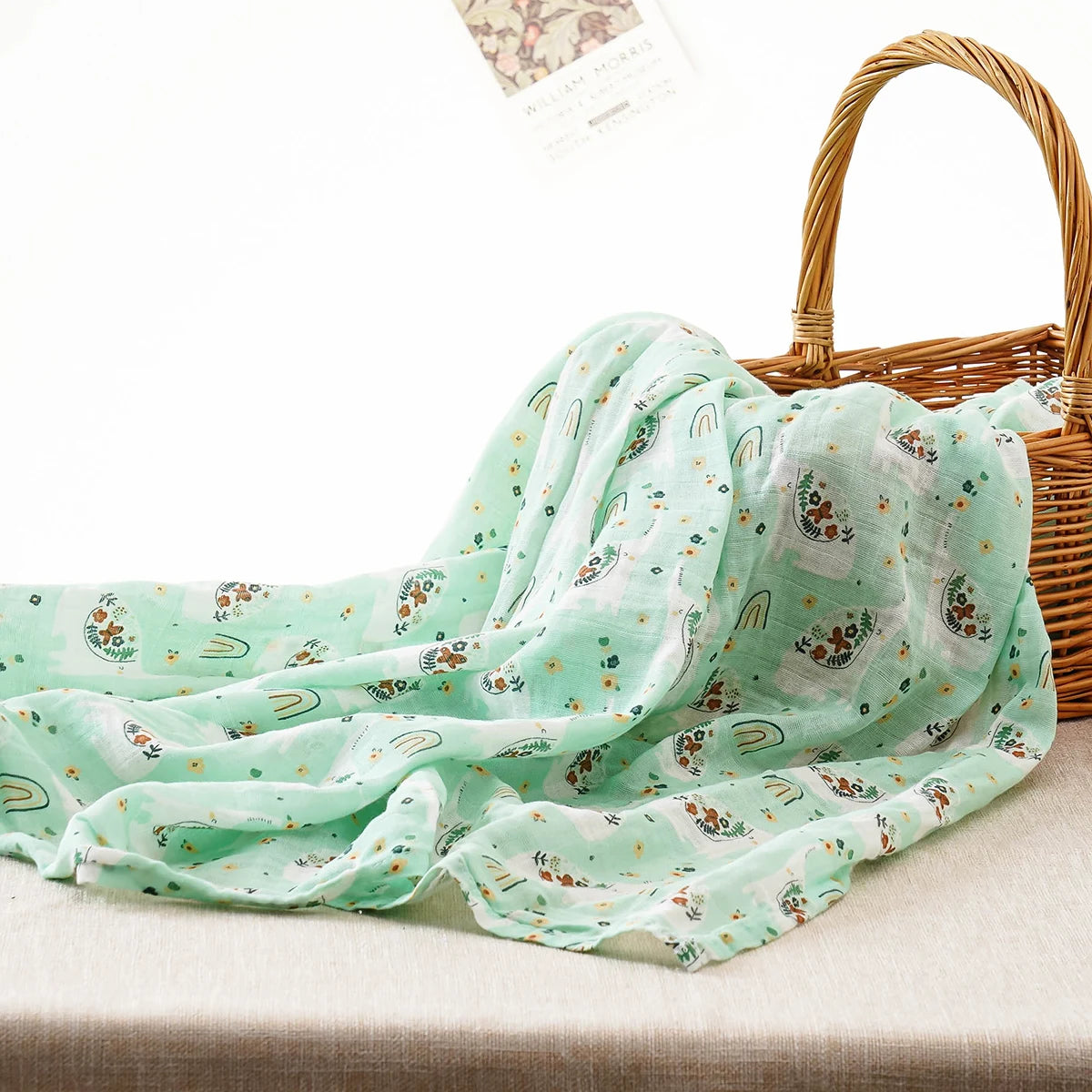 Kangobaby  Custom Print Unisex Cotton Swaddle Blanket Baby Muslin Blankets