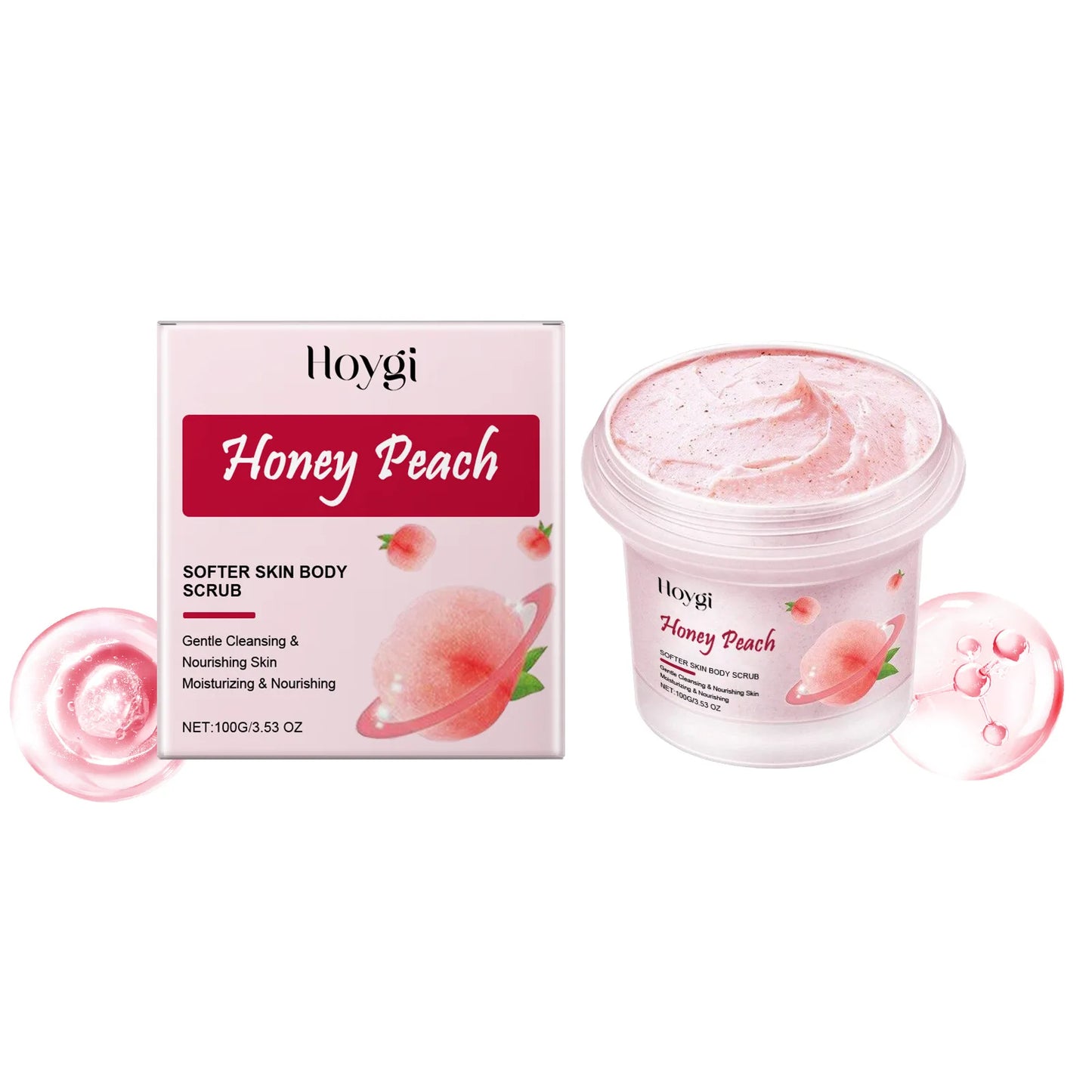Private Label HOYGI Deep Cleansing Exfoliating Lemon Papaya Honey Peach Body Scrub 100g