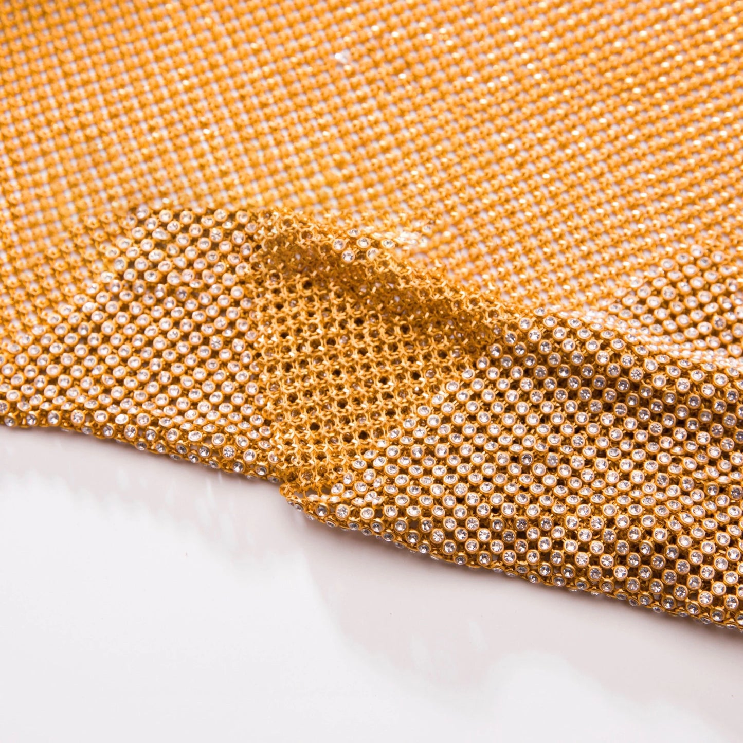 Hot Sale Plastic Rhinestone Gold Bottom Aluminum Mesh Drill Row Back Rubber Drill for Jewelry Shoe Bag Accessories