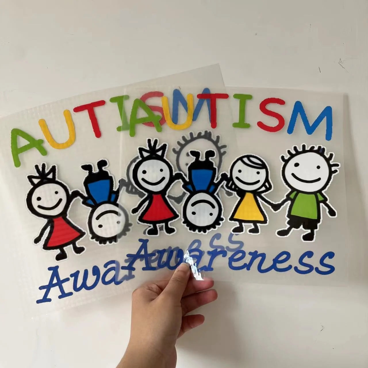 Autism Series Heat Transfer Customize Design Colorful Label Dtf Prints Ready to Press Transfer Print for T-shirts