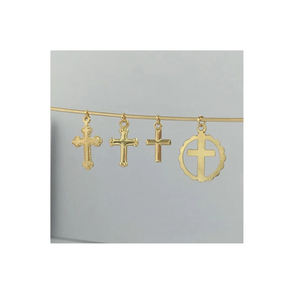 GP  Fashion Fine Jewelry Cross Charms 14K Gold Filled Permanent Pendant Findings