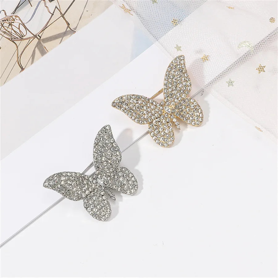 New Cute Rhinestone Studded Butterfly Brooch Small and Exquisite Coat Accessories