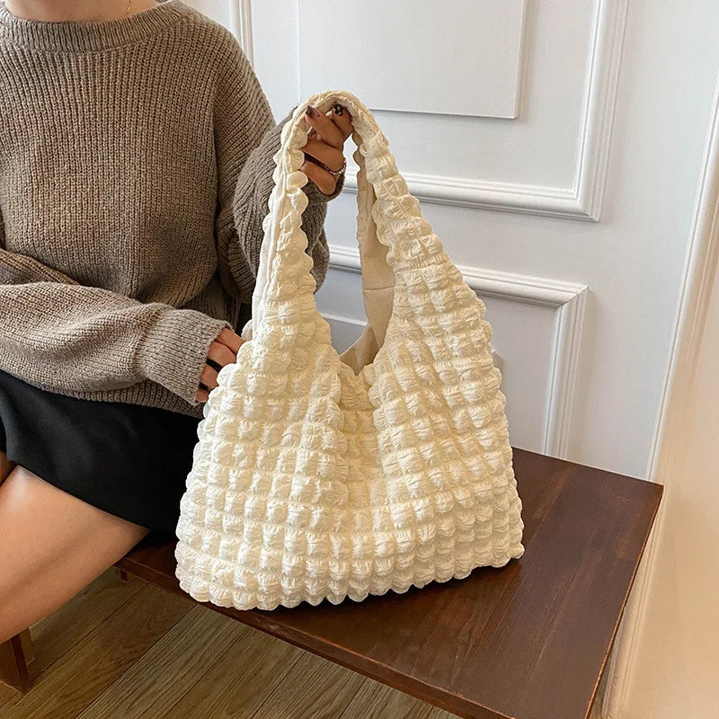 New High Quality Portable Plaid Canvas Tote Bag Korean Version Simple Leisure Women's Single Shoulder Bag Eco-friendly Reusab