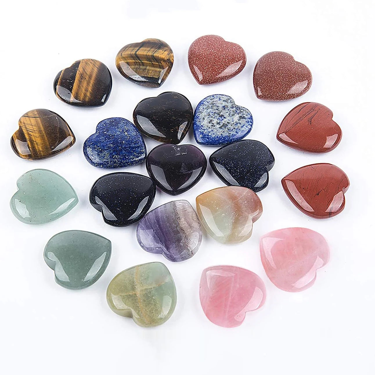 30mm Charms Stone Beads Natural Heart Shape Rose Quartz Crystal for Jewelry Making Home Wedding Decoration