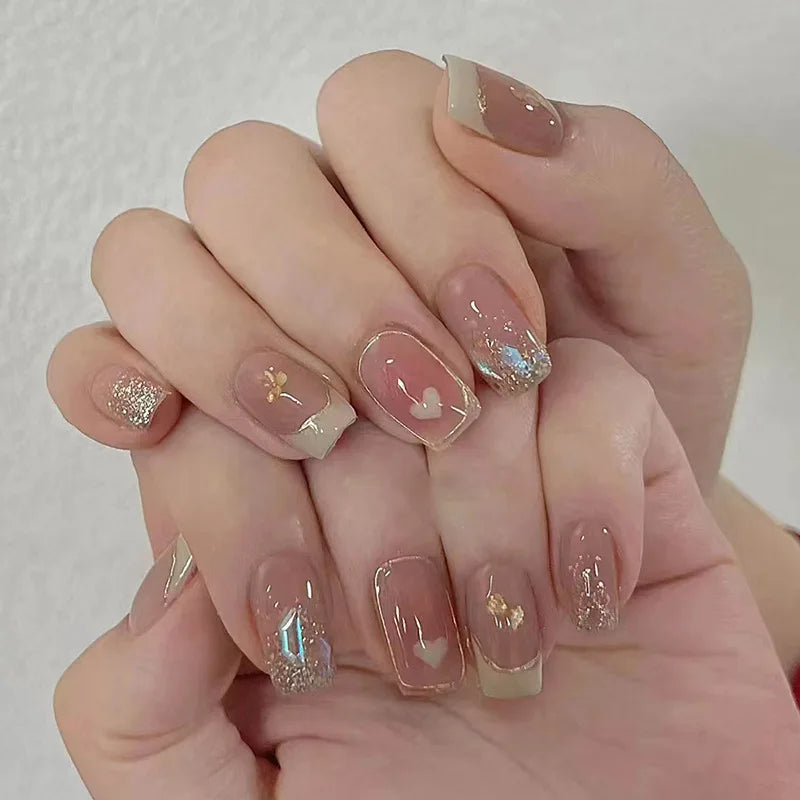 Handmade Cute Pretty ABS Acrylic False Nails Lovely Press-on Nails with Packaging Box for Finger Application Unique Design St