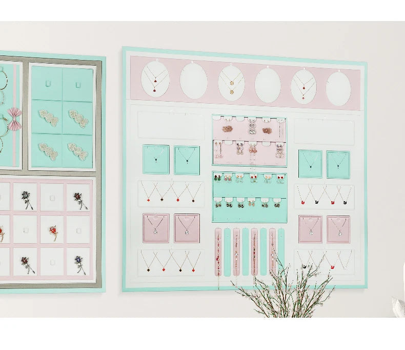 Minimalist Style Pendant Display Stand Macaron Earring Rack Wall Mount Jewelry Display for Retail Shop