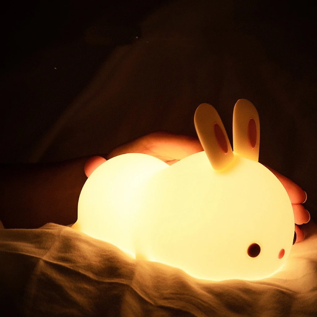 Hot Sale Fun Gifts Kawaii Dimmable Anime Lamp Creative Rabbit Sili Cone Night Light Led Lamp