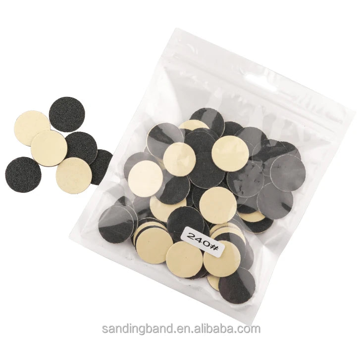 Wholesales Price 100pcs/pack Replaceable Sanding Paper 15/20/25/35mm Pedicure Sandpaper Nail Bit Accessories Salon Foot Callu