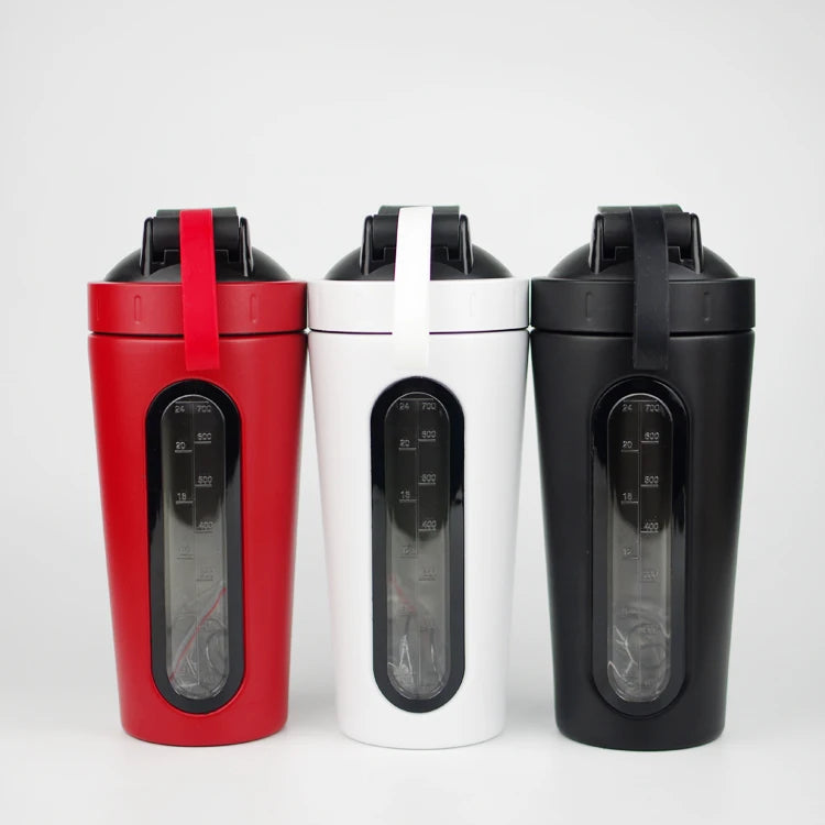 700ml 304 Stainless Steel Insulated Water Bottle Shakes Bottle Fitness Mixing Protein Shaker for Gym Sports