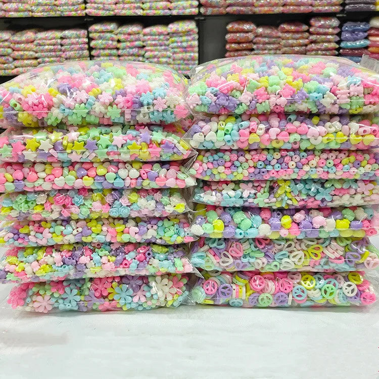 Wholesale Acrylic Beads Children Diy Handmade Necklace Bracelet Macaron Plastic Round Loose Beads