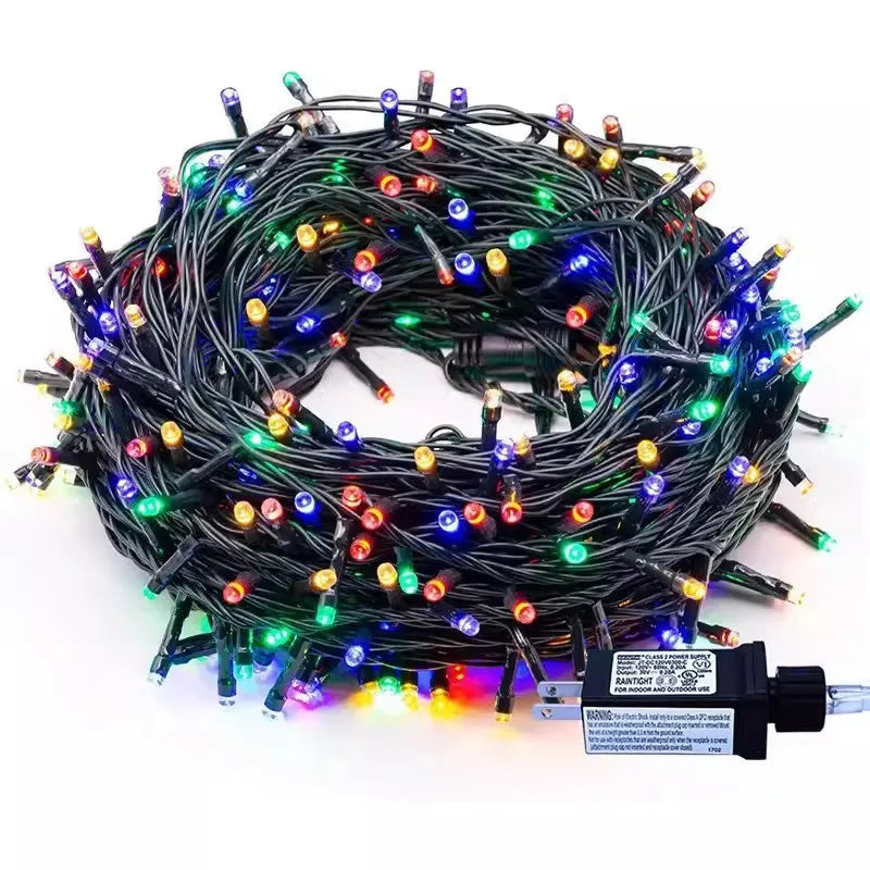 Plug-in Indoor/Outdoor Waterproof Fairy Christmas Lights Dark Green Line for Wedding Holiday Decorative String Lights Home
