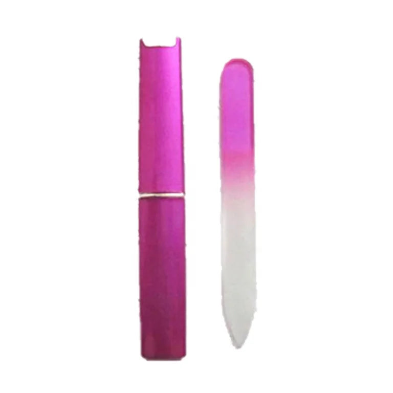 Custom Printed Disposable Glass Nail File Double Round Design Durable V-WIN Brand 14*1.2cm & 15*1.5cm Sizes 240 Grit Your Log
