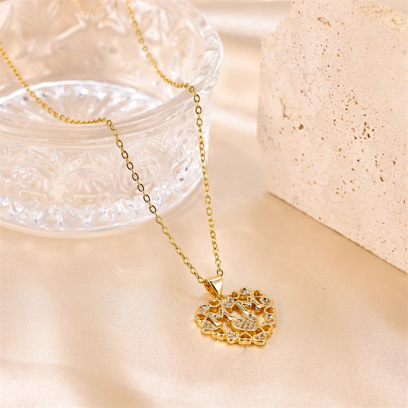 2024 Trending Necklace Stainless Steel 18K Gold-Plated Mom Pendant Necklace