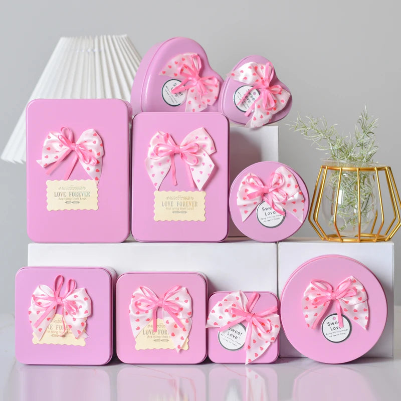 DIY Cookie Tin Box Internet Celebrity Candy Gift Storage Cartoon Cute Cookie Tin Box Chocolate Packaging Tin Can