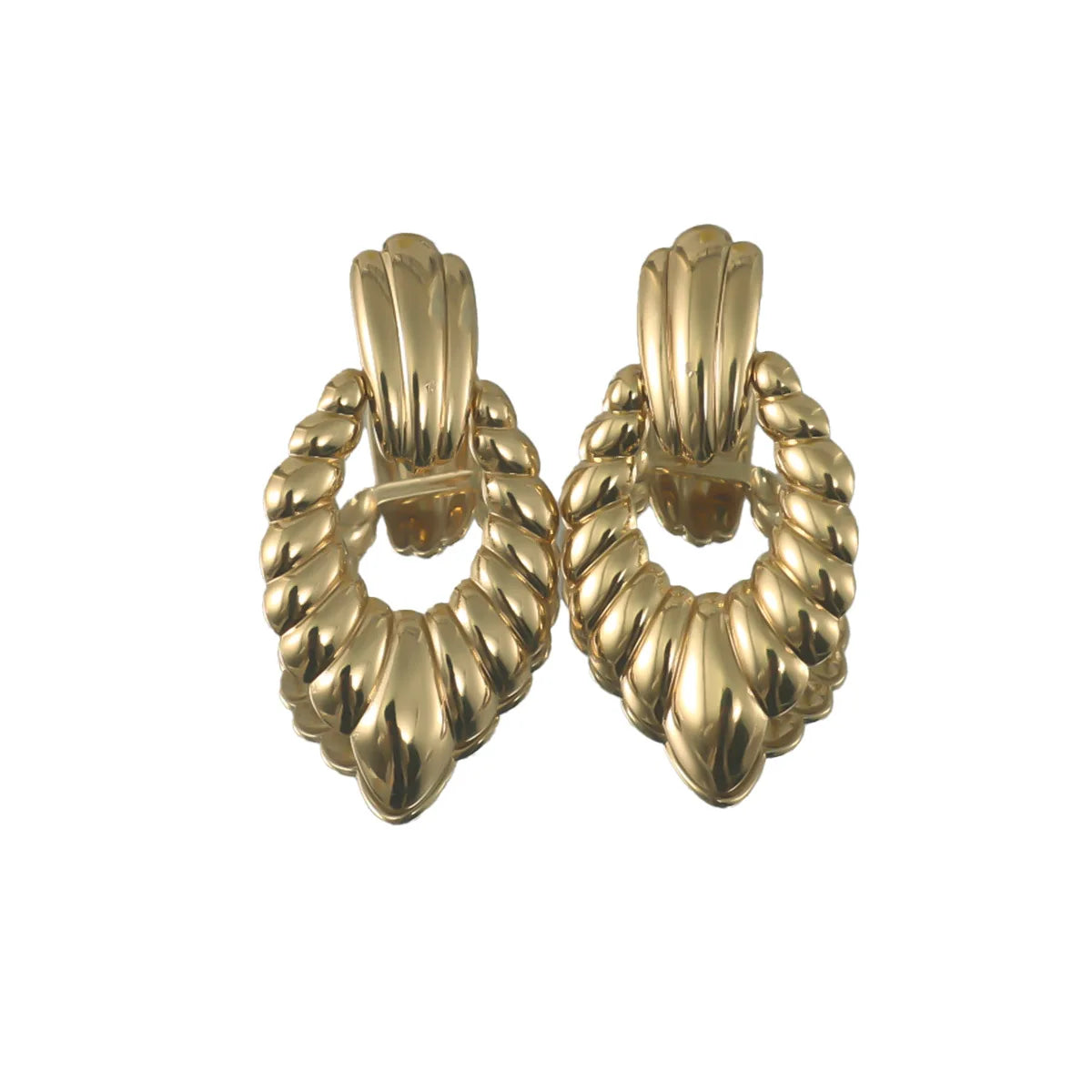 Custom PVD 18K Gold Plated Stainless Steel Solid Irregular Vintage Hammered Orthodox Hoop Earrings
