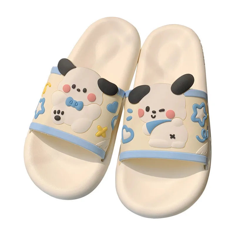 XIXITIAO 2024 Summer Cute Dog Women's Shoes Ladies Sandals Femme Anti-slip Home House Indoor Animal Prints Eva Slides slipper