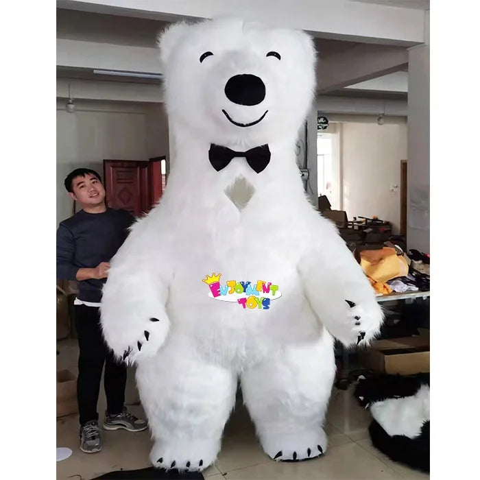 Hot Selling Custom Giant Polar Bear Mascot Costume Inflatable Cute Cartoon Polar Bear Mascot Adult Party Costume
