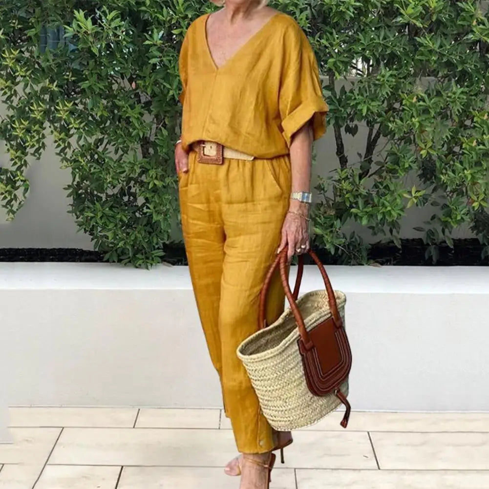 Boutique Wholesale 2026 Spring European and American Fashion V-neck Loose Leisure Sports Women's Set