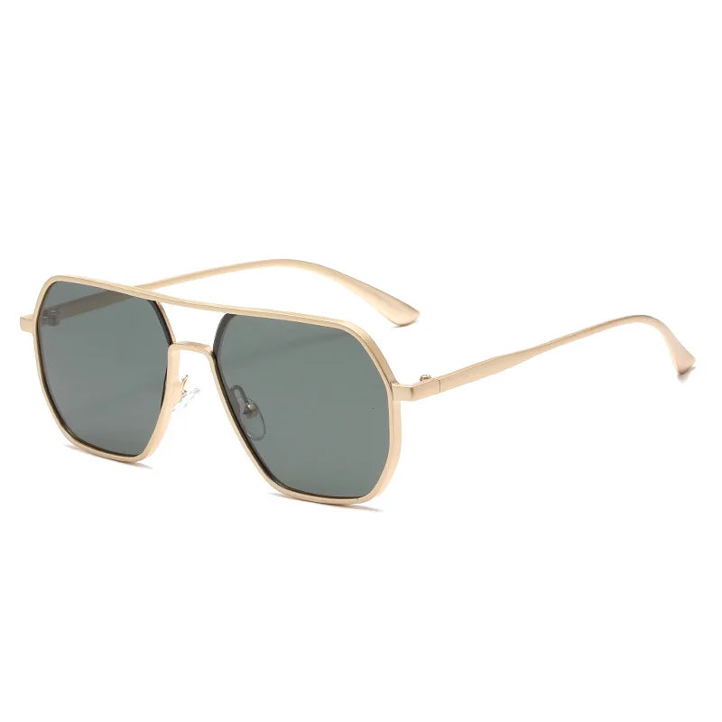LBA Shades S2334 New Fashion Women Vintage Sun Glasses Men Double Bridge Designer Retro square Metal Sunglasses Uv400