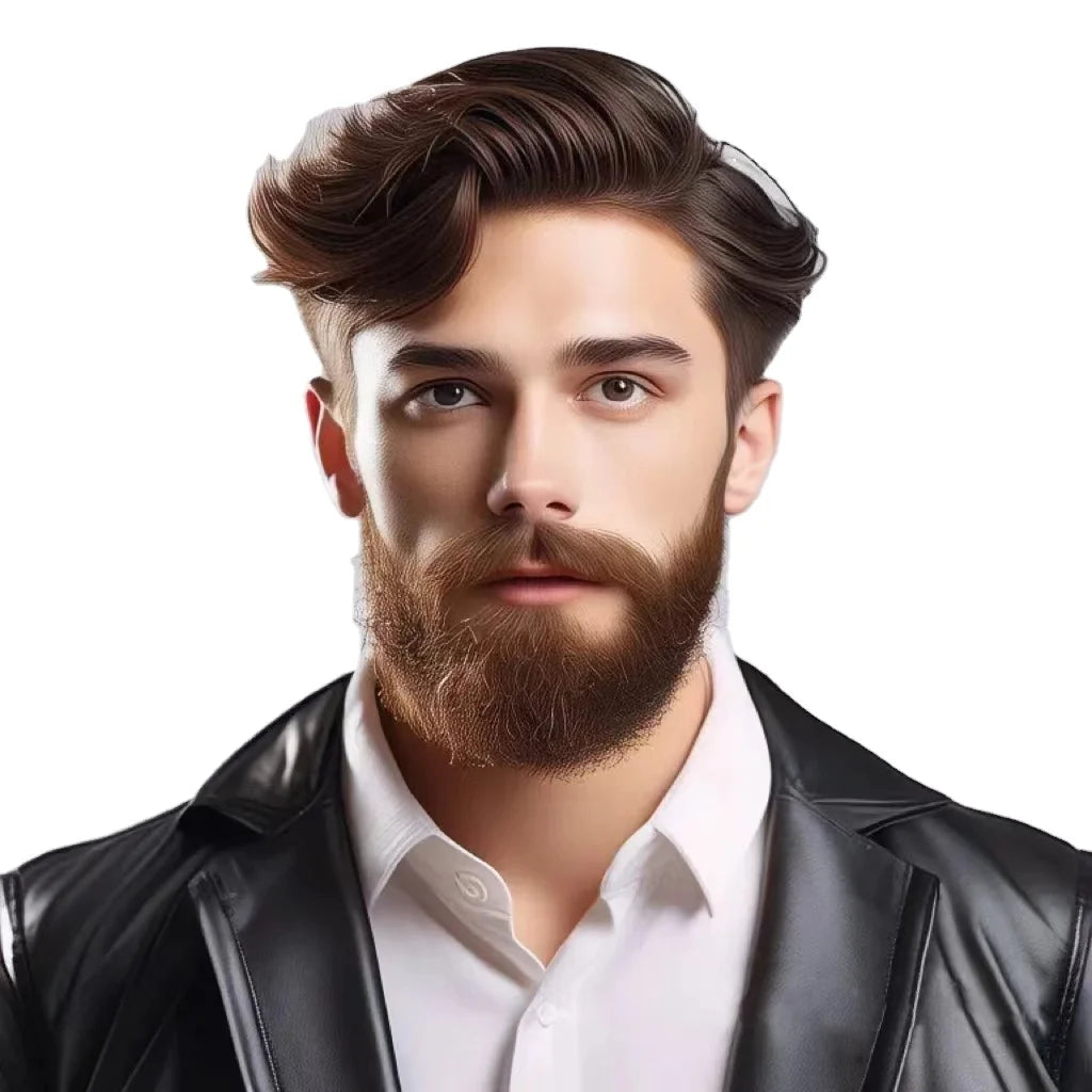 Emeda Swiss Lace Soft Beard Human Hair Indian Remy Hair Straight Afro Curl for Men Make up