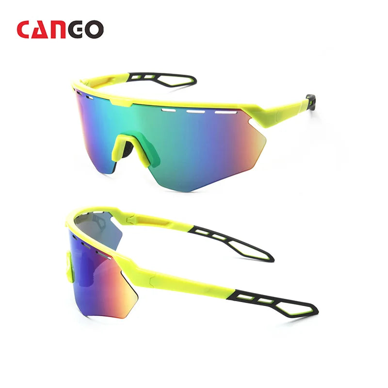 Cango Unique Custom Orange Bike Hiking Running Glasses Windproof Mens Sports Sunglasses Baseball Beach Oem Sunglasses