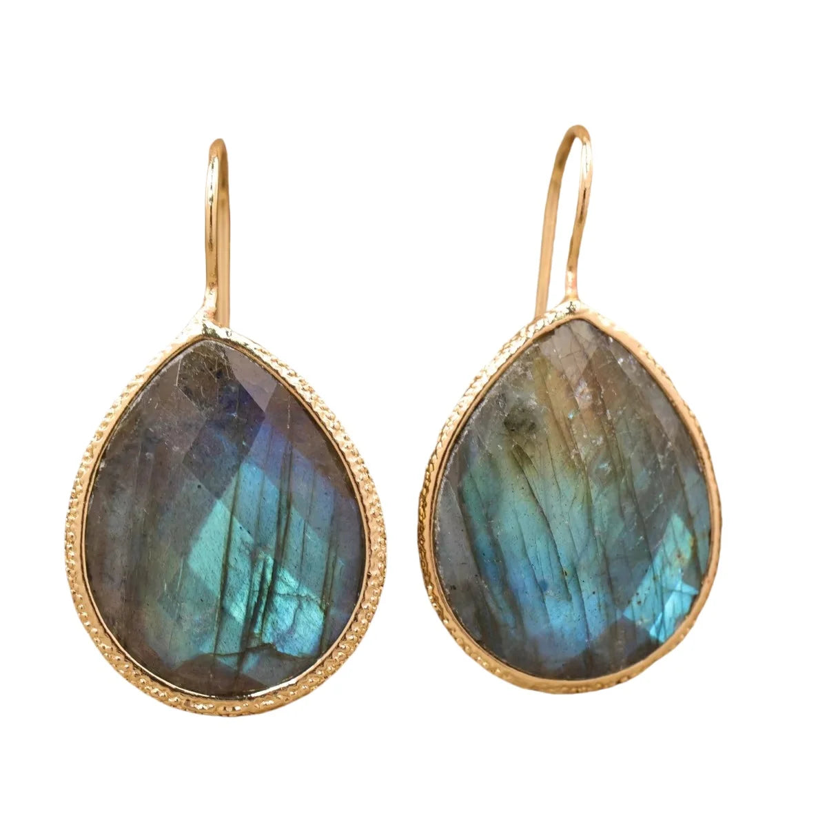 Teardrop Earrings Women Jewelry Gold  Natural Real Stones Hook Earring Wholesale Gifts