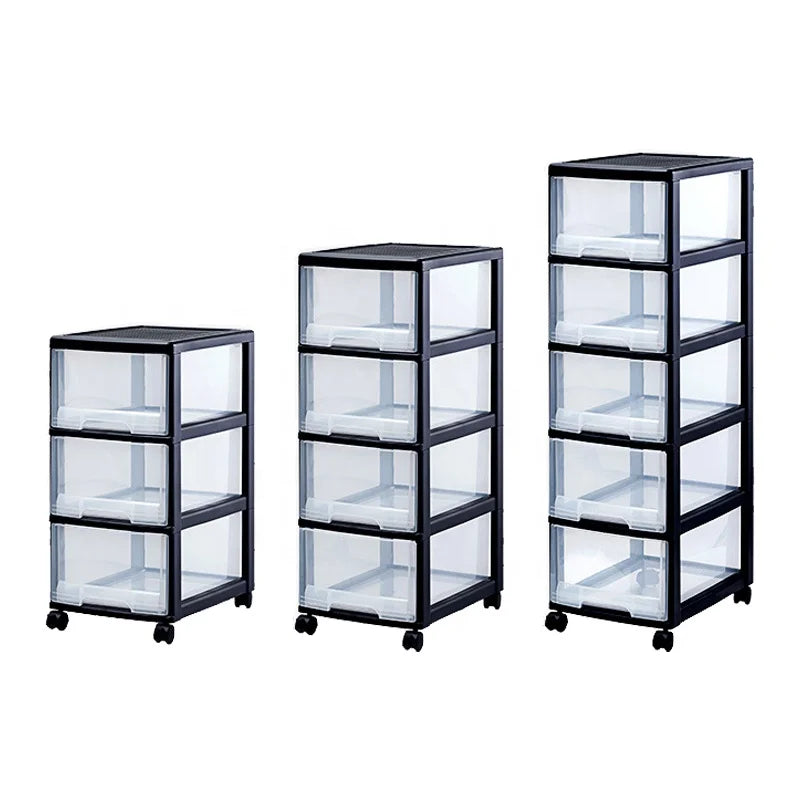 Portable Dining Room Multi-Drawer Cart Casters Included Plastic Storage Cabinet Organizer with Bathroom Use for Wardrobe Clot