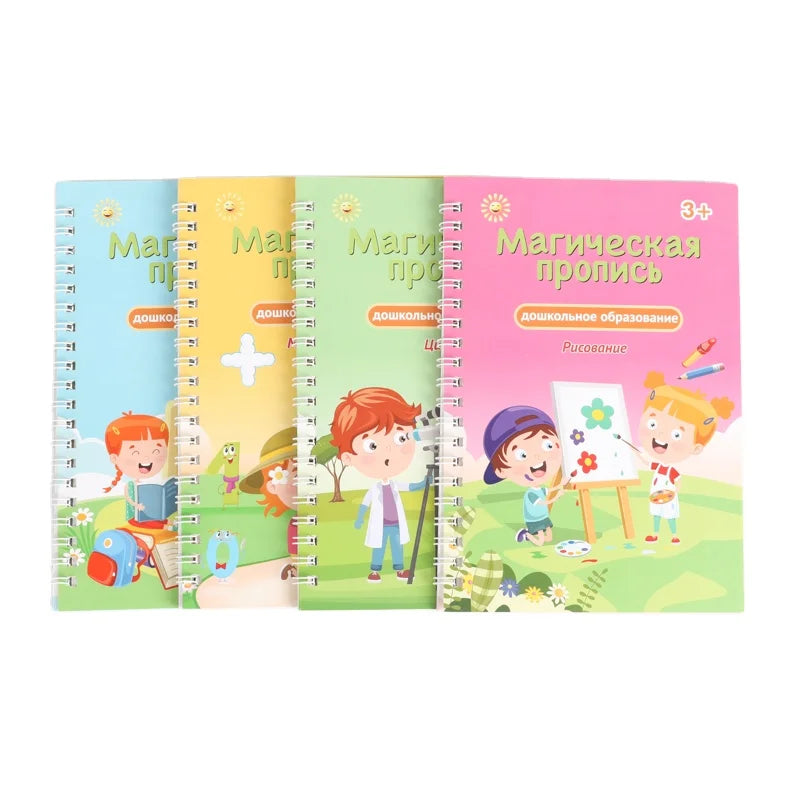 Russian 3D Groove Copybook Magic Book Reusable Learning Writing Handwriting Practice Workbook for Kid Calligraphy Montessori 