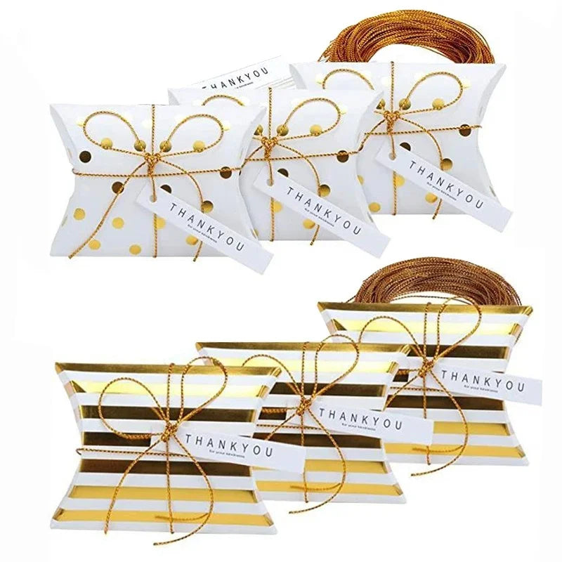 Eco Friendly Pillow Shape Kraft Jewelry Candy Box Craft Paper Wedding Favor Gift Pie Party Bags
