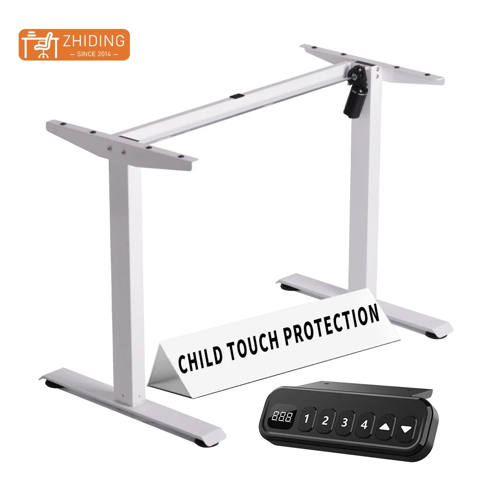 Ergonomic Sit Stand Electric Desk Preferential Single Motor Standing Desk Electric Height Adjustable Office Desk
