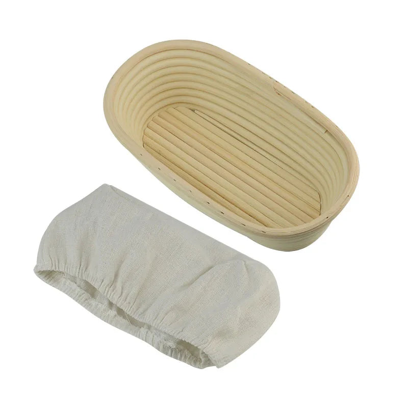 Oval Shaped Dough Proofing Bowls Bread Banneton Proofing Basket Cane Sourdough Baskets Natural Rattan Proofing Basket with Li