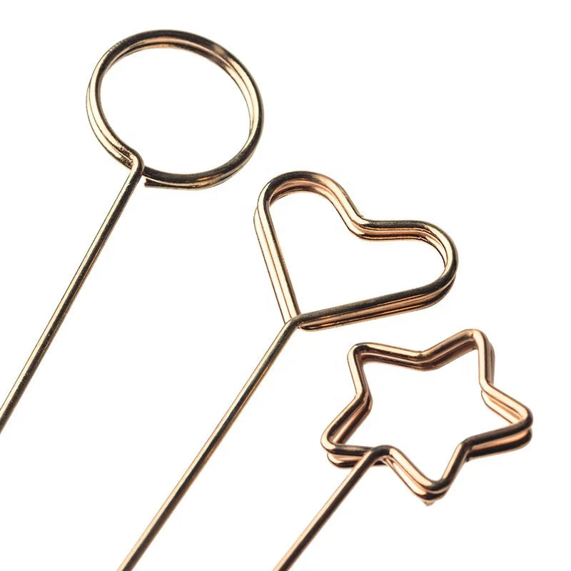 Gold-plated Sticker Holder Wholesale Metal Card Holder for Flower Bouquet Packaging