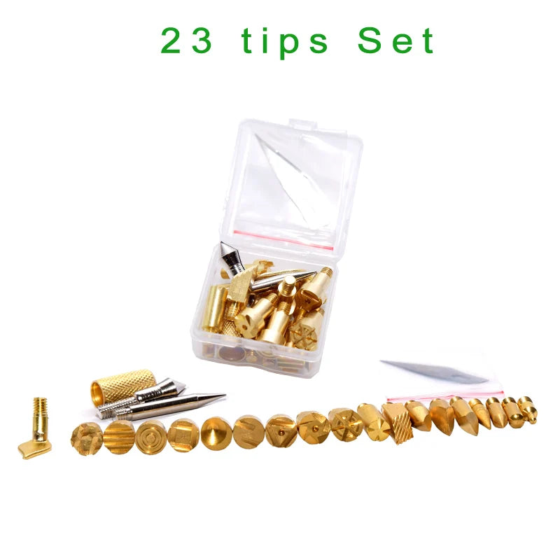 23 Tips Long Life Welding DIY Creative Emboss Soldering Iron Tip Carving Wood Burning Tips