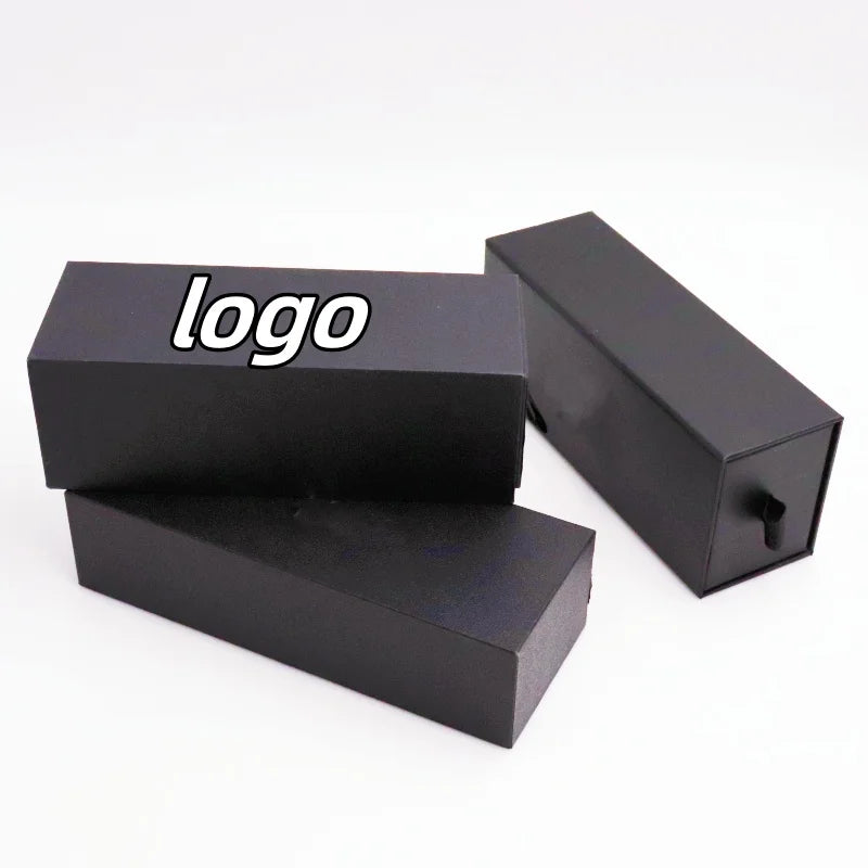 Custom Logo Fashion Designer Hard Square Metal Optical Eyewear Packaging Glasses Box Sunglasses and Eyeglass Case