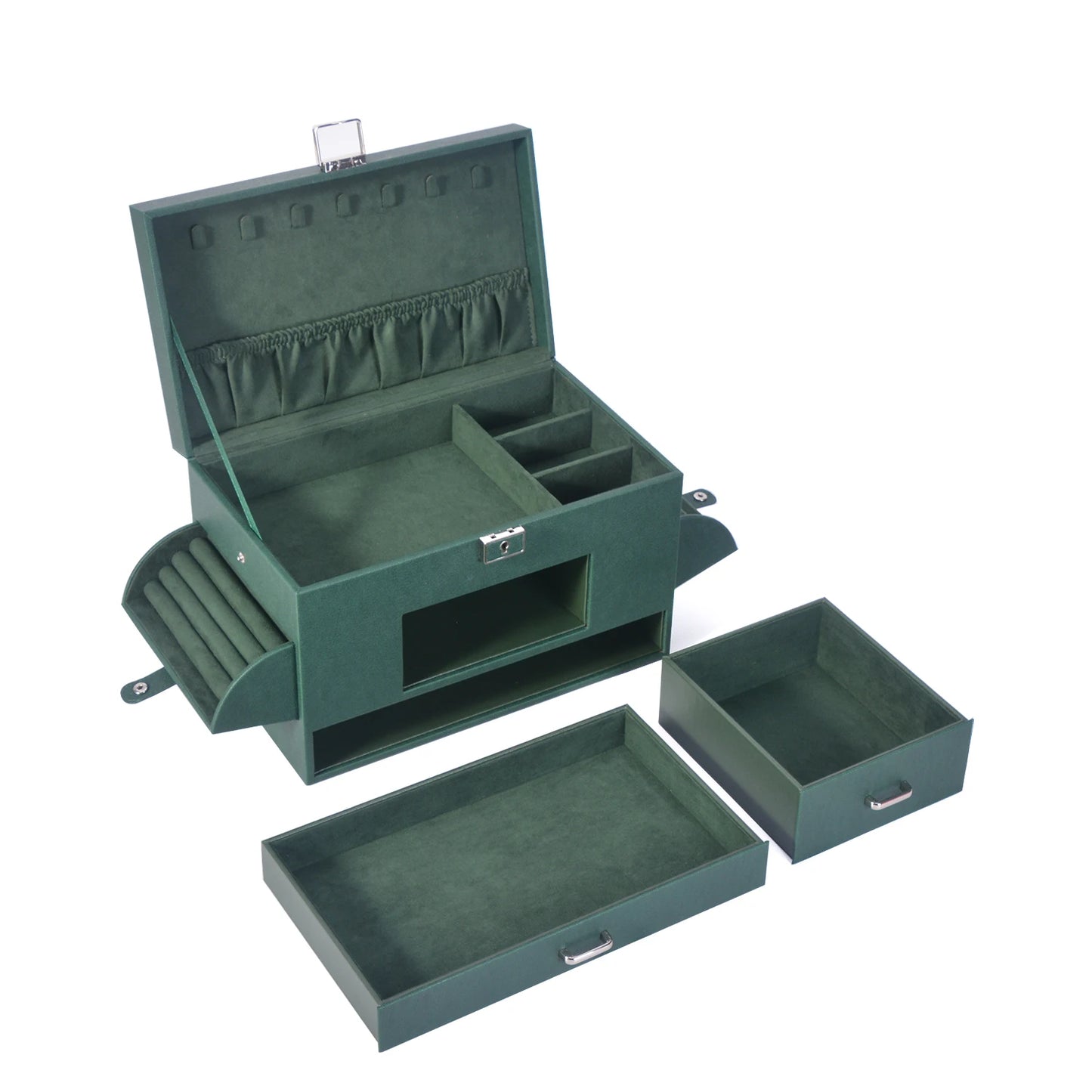 Luxury Leather Jewelry Box With Custom Logo Square PC Material Special Design Jewelry Case