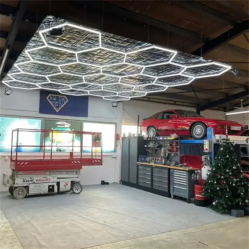 Hexagonal COB LED Garage Workshop Light IP54 Rated 540W 6500K Ceiling Mounted