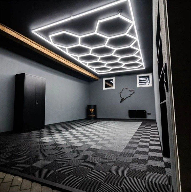 Customized Led Lights Manufacturers Hexagonal Ceiling Strip Light Led for Honeycomb Modular Garage Light