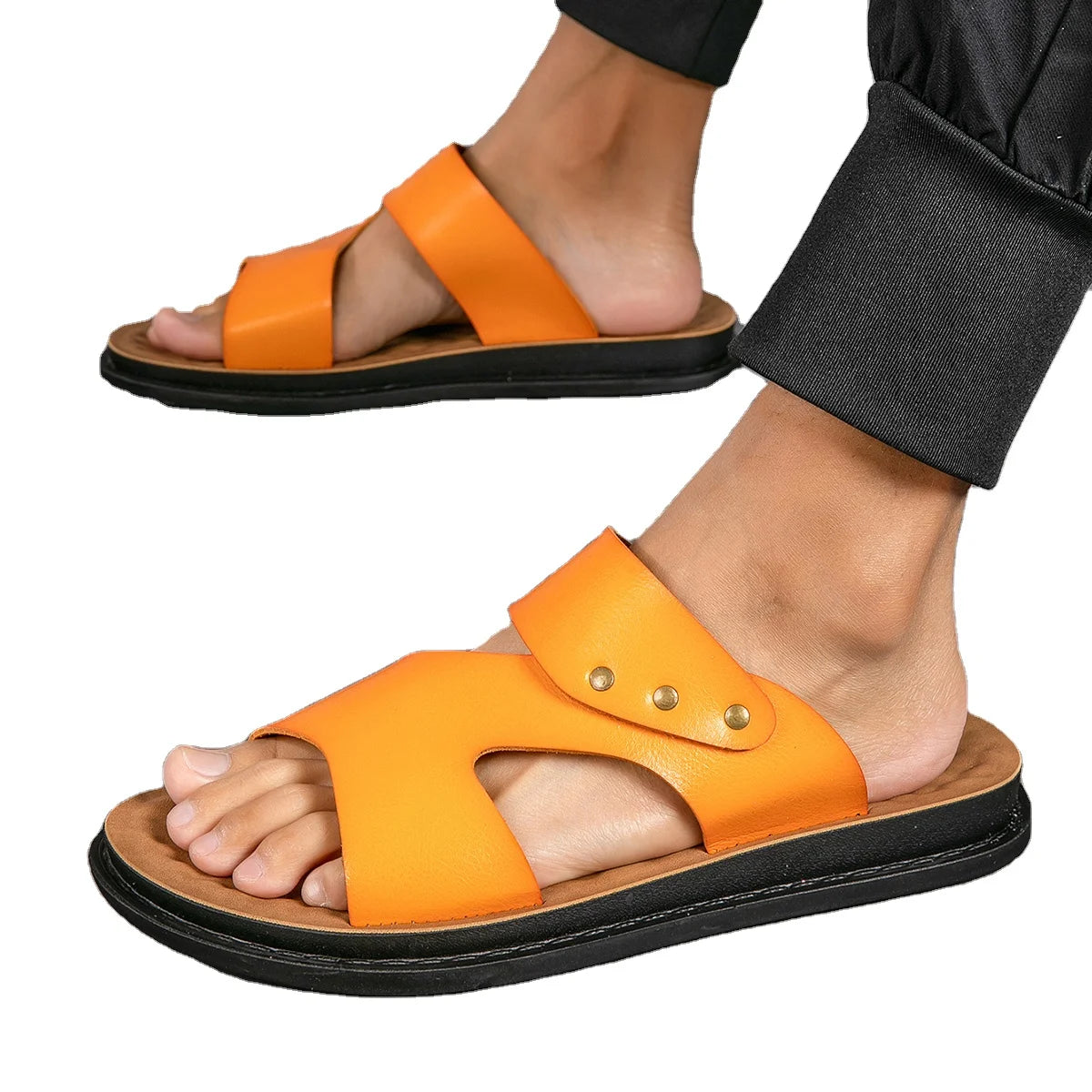 Men's Summer Winter Outdoor Platform Casual Sandals Genuine Leather Waterproof Non-slip Wear-resistant