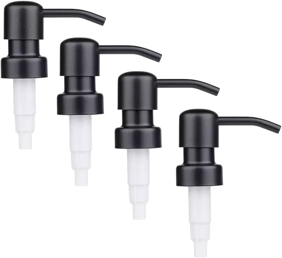 28/410 Black Frosted ABS Aluminum Clip Lock Non-Spill Pump Sprayer Shampoo Bottle for Body Washing