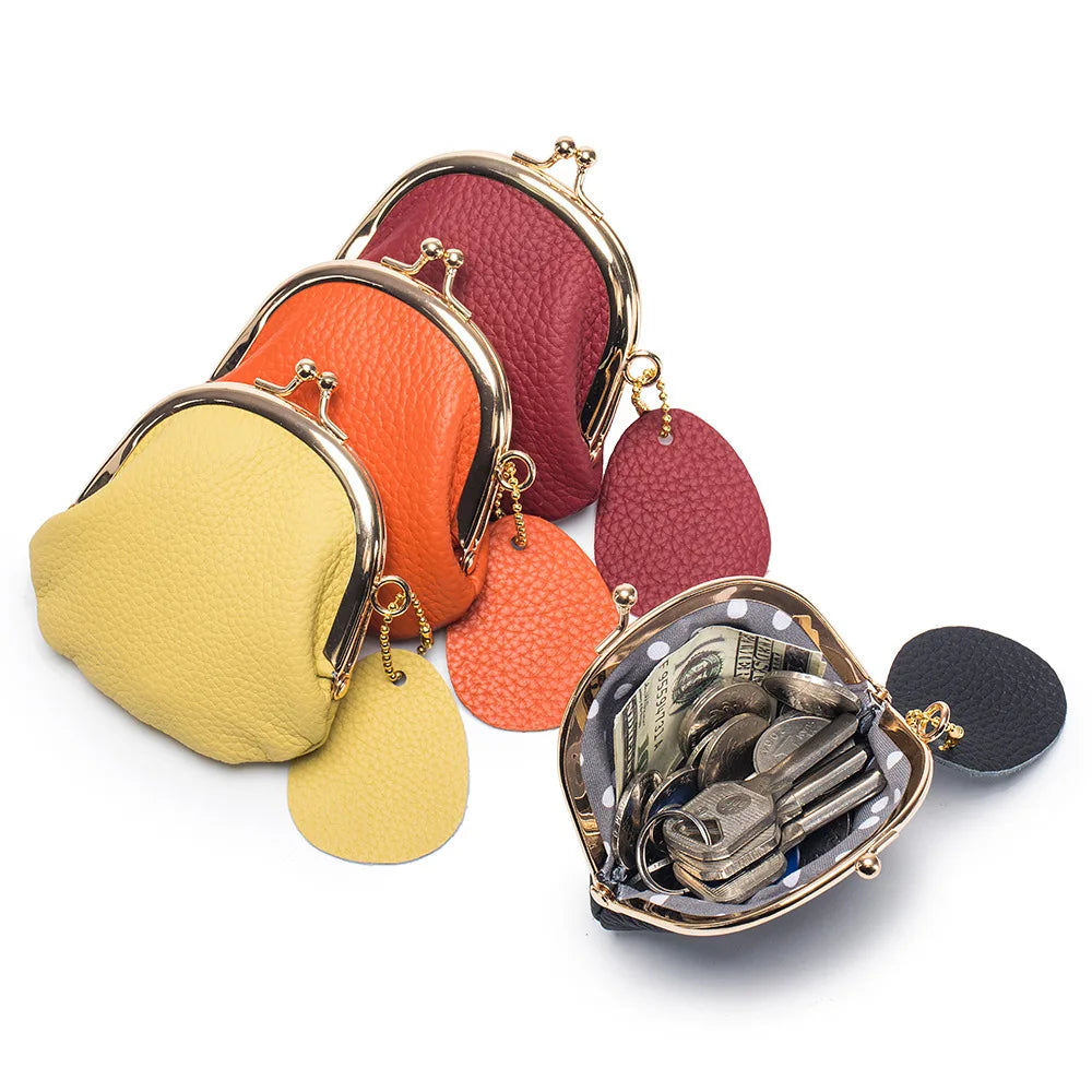 2026 Hot Selling Women's Coin Purse Genuine Leather Small Coin Purse With Metal Clasp